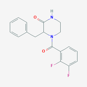 3-benzyl-4-(2,3-difluorobenzoyl)-2-piperazinone