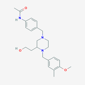 molecular formula C24H33N3O3 B6057663 N-(4-{[3-(2-hydroxyethyl)-4-(4-methoxy-3-methylbenzyl)-1-piperazinyl]methyl}phenyl)acetamide 