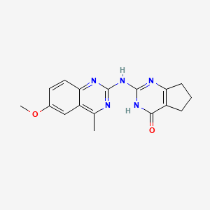 molecular formula C17H17N5O2 B6057672 2-[(6-methoxy-4-methyl-2-quinazolinyl)amino]-3,5,6,7-tetrahydro-4H-cyclopenta[d]pyrimidin-4-one 