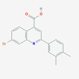 molecular formula C18H14BrNO2 B6057712 7-bromo-2-(3,4-dimethylphenyl)-4-quinolinecarboxylic acid 