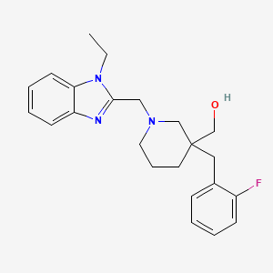 molecular formula C23H28FN3O B6057713 [1-[(1-ethyl-1H-benzimidazol-2-yl)methyl]-3-(2-fluorobenzyl)-3-piperidinyl]methanol 