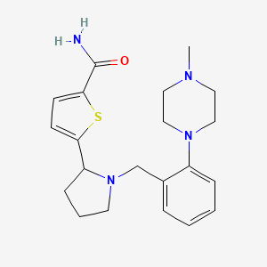 molecular formula C21H28N4OS B6057717 5-{1-[2-(4-methyl-1-piperazinyl)benzyl]-2-pyrrolidinyl}-2-thiophenecarboxamide 