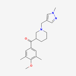 molecular formula C20H27N3O2 B6057738 (4-methoxy-3,5-dimethylphenyl){1-[(1-methyl-1H-pyrazol-4-yl)methyl]-3-piperidinyl}methanone 