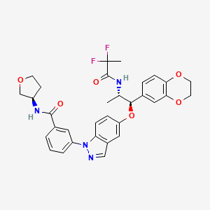 molecular formula C32H32F2N4O6 B605775 Velsecorat CAS No. 1196509-60-0