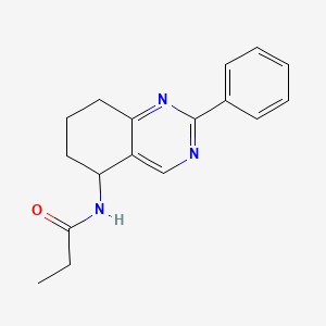 molecular formula C17H19N3O B6057757 N-(2-phenyl-5,6,7,8-tetrahydro-5-quinazolinyl)propanamide 