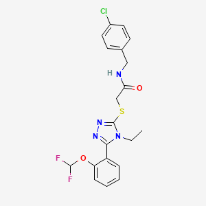 molecular formula C20H19ClF2N4O2S B6057777 N-(4-chlorobenzyl)-2-({5-[2-(difluoromethoxy)phenyl]-4-ethyl-4H-1,2,4-triazol-3-yl}thio)acetamide 