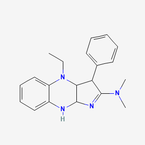 molecular formula C20H24N4 B6057788 4-ethyl-N,N-dimethyl-3-phenyl-3a,4,9,9a-tetrahydro-3H-pyrrolo[2,3-b]quinoxalin-2-amine 