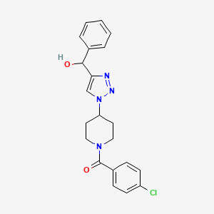 molecular formula C21H21ClN4O2 B6057795 {1-[1-(4-chlorobenzoyl)-4-piperidinyl]-1H-1,2,3-triazol-4-yl}(phenyl)methanol 