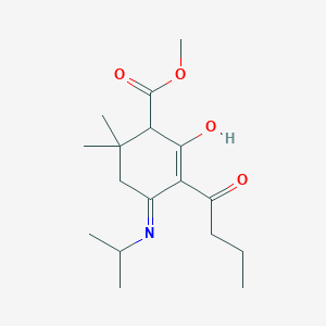 methyl 3-butyryl-4-(isopropylamino)-6,6-dimethyl-2-oxo-3-cyclohexene-1-carboxylate