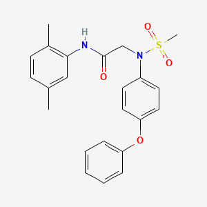 molecular formula C23H24N2O4S B6057823 N~1~-(2,5-dimethylphenyl)-N~2~-(methylsulfonyl)-N~2~-(4-phenoxyphenyl)glycinamide 