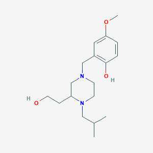 molecular formula C18H30N2O3 B6057834 2-{[3-(2-hydroxyethyl)-4-isobutyl-1-piperazinyl]methyl}-4-methoxyphenol 
