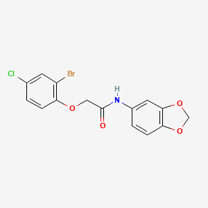 molecular formula C15H11BrClNO4 B6057840 N-1,3-benzodioxol-5-yl-2-(2-bromo-4-chlorophenoxy)acetamide 
