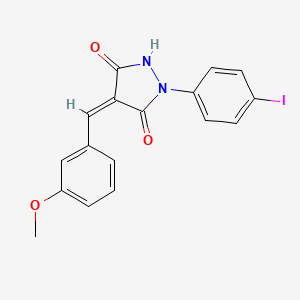molecular formula C17H13IN2O3 B6057866 1-(4-iodophenyl)-4-(3-methoxybenzylidene)-3,5-pyrazolidinedione 