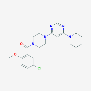 molecular formula C21H26ClN5O2 B6057874 4-[4-(5-chloro-2-methoxybenzoyl)-1-piperazinyl]-6-(1-piperidinyl)pyrimidine 