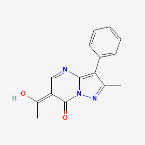 molecular formula C15H13N3O2 B6057879 1-(7-hydroxy-2-methyl-3-phenylpyrazolo[1,5-a]pyrimidin-6-yl)ethanone 