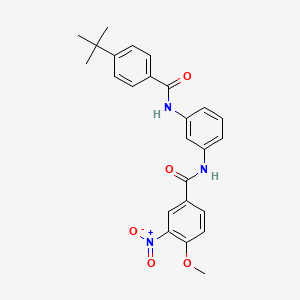molecular formula C25H25N3O5 B6057880 N-{3-[(4-tert-butylbenzoyl)amino]phenyl}-4-methoxy-3-nitrobenzamide 