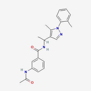 molecular formula C22H24N4O2 B6057885 3-(acetylamino)-N-{1-[5-methyl-1-(2-methylphenyl)-1H-pyrazol-4-yl]ethyl}benzamide 