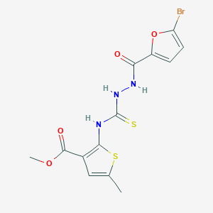 molecular formula C13H12BrN3O4S2 B6057890 methyl 2-({[2-(5-bromo-2-furoyl)hydrazino]carbonothioyl}amino)-5-methyl-3-thiophenecarboxylate 