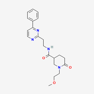molecular formula C21H26N4O3 B6057914 1-(2-methoxyethyl)-6-oxo-N-[2-(4-phenyl-2-pyrimidinyl)ethyl]-3-piperidinecarboxamide 