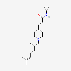 molecular formula C20H36N2O B6057920 N-cyclopropyl-3-[1-(2,6-dimethyl-5-hepten-1-yl)-4-piperidinyl]propanamide 