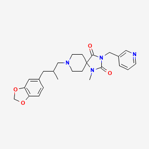 molecular formula C25H30N4O4 B6057943 8-[3-(1,3-benzodioxol-5-yl)-2-methylpropyl]-1-methyl-3-(3-pyridinylmethyl)-1,3,8-triazaspiro[4.5]decane-2,4-dione 