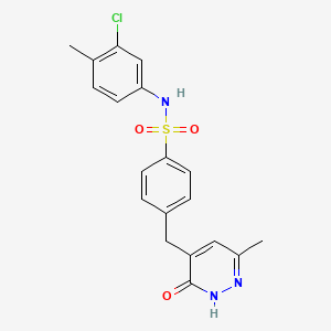 molecular formula C19H18ClN3O3S B6057970 N-(3-chloro-4-methylphenyl)-4-[(6-methyl-3-oxo-2,3-dihydro-4-pyridazinyl)methyl]benzenesulfonamide 