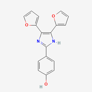 molecular formula C17H12N2O3 B6057979 4-(4,5-di-2-furyl-1H-imidazol-2-yl)phenol 