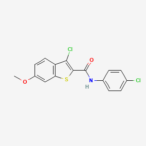 molecular formula C16H11Cl2NO2S B6057985 3-chloro-N-(4-chlorophenyl)-6-methoxy-1-benzothiophene-2-carboxamide 