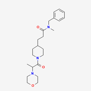 molecular formula C23H35N3O3 B6057987 N-benzyl-N-methyl-3-{1-[2-(4-morpholinyl)propanoyl]-4-piperidinyl}propanamide 
