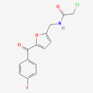 molecular formula C14H11ClFNO3 B6058017 2-chloro-N-{[5-(4-fluorobenzoyl)-2-furyl]methyl}acetamide 