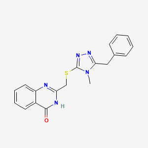molecular formula C19H17N5OS B6058031 2-{[(5-benzyl-4-methyl-4H-1,2,4-triazol-3-yl)thio]methyl}-4(3H)-quinazolinone 