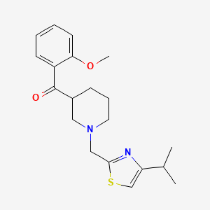 molecular formula C20H26N2O2S B6058041 {1-[(4-isopropyl-1,3-thiazol-2-yl)methyl]-3-piperidinyl}(2-methoxyphenyl)methanone 