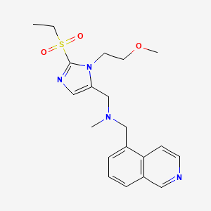 molecular formula C20H26N4O3S B6058045 1-[2-(ethylsulfonyl)-1-(2-methoxyethyl)-1H-imidazol-5-yl]-N-(5-isoquinolinylmethyl)-N-methylmethanamine 
