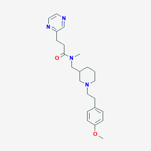 molecular formula C23H32N4O2 B6058048 N-({1-[2-(4-methoxyphenyl)ethyl]-3-piperidinyl}methyl)-N-methyl-3-(2-pyrazinyl)propanamide 