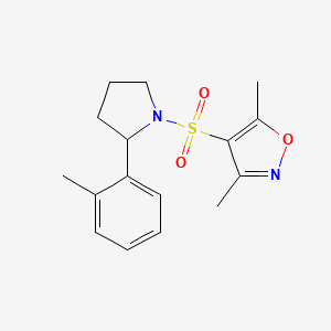 molecular formula C16H20N2O3S B6058060 3,5-dimethyl-4-{[2-(2-methylphenyl)-1-pyrrolidinyl]sulfonyl}isoxazole 