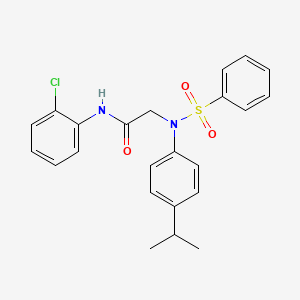 molecular formula C23H23ClN2O3S B6058064 N~1~-(2-chlorophenyl)-N~2~-(4-isopropylphenyl)-N~2~-(phenylsulfonyl)glycinamide 
