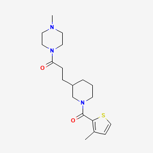 molecular formula C19H29N3O2S B6058078 1-methyl-4-(3-{1-[(3-methyl-2-thienyl)carbonyl]-3-piperidinyl}propanoyl)piperazine 