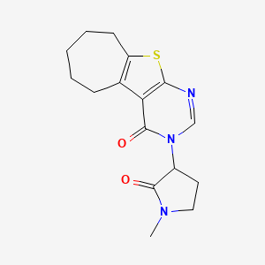 molecular formula C16H19N3O2S B6058090 3-(1-methyl-2-oxopyrrolidin-3-yl)-3,5,6,7,8,9-hexahydro-4H-cyclohepta[4,5]thieno[2,3-d]pyrimidin-4-one 