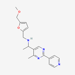 molecular formula C19H22N4O2 B6058101 N-{[5-(methoxymethyl)-2-furyl]methyl}-1-[4-methyl-2-(4-pyridinyl)-5-pyrimidinyl]ethanamine 