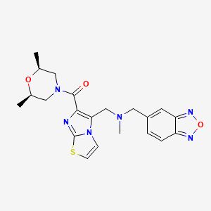 molecular formula C21H24N6O3S B6058106 (2,1,3-benzoxadiazol-5-ylmethyl)[(6-{[(2R*,6S*)-2,6-dimethyl-4-morpholinyl]carbonyl}imidazo[2,1-b][1,3]thiazol-5-yl)methyl]methylamine 