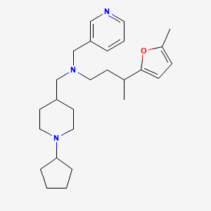 molecular formula C26H39N3O B6058121 N-[(1-cyclopentyl-4-piperidinyl)methyl]-3-(5-methyl-2-furyl)-N-(3-pyridinylmethyl)-1-butanamine 