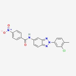 molecular formula C20H14ClN5O3 B6058128 N-[2-(3-chloro-4-methylphenyl)-2H-1,2,3-benzotriazol-5-yl]-4-nitrobenzamide 