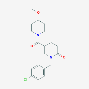 molecular formula C19H25ClN2O3 B6058136 1-(4-chlorobenzyl)-5-[(4-methoxy-1-piperidinyl)carbonyl]-2-piperidinone 
