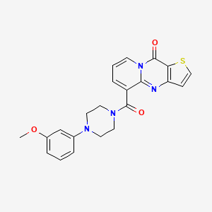 molecular formula C22H20N4O3S B6058140 5-{[4-(3-methoxyphenyl)-1-piperazinyl]carbonyl}-10H-pyrido[1,2-a]thieno[3,2-d]pyrimidin-10-one 