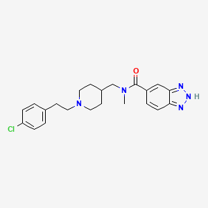 molecular formula C22H26ClN5O B6058156 N-({1-[2-(4-chlorophenyl)ethyl]-4-piperidinyl}methyl)-N-methyl-1H-1,2,3-benzotriazole-5-carboxamide 