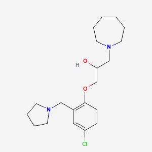molecular formula C20H31ClN2O2 B6058175 1-(1-azepanyl)-3-[4-chloro-2-(1-pyrrolidinylmethyl)phenoxy]-2-propanol 