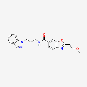 molecular formula C21H22N4O3 B6058187 N-[3-(1H-indazol-1-yl)propyl]-2-(2-methoxyethyl)-1,3-benzoxazole-6-carboxamide 