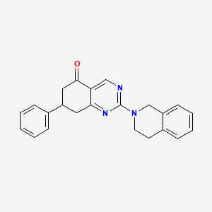 molecular formula C23H21N3O B6058189 2-(3,4-dihydro-2(1H)-isoquinolinyl)-7-phenyl-7,8-dihydro-5(6H)-quinazolinone 