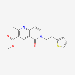 molecular formula C17H16N2O3S B6058209 methyl 2-methyl-5-oxo-6-[2-(2-thienyl)ethyl]-5,6-dihydro-1,6-naphthyridine-3-carboxylate 