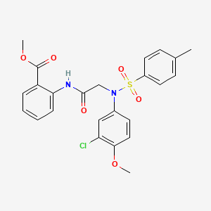 molecular formula C24H23ClN2O6S B6058231 methyl 2-({N-(3-chloro-4-methoxyphenyl)-N-[(4-methylphenyl)sulfonyl]glycyl}amino)benzoate 